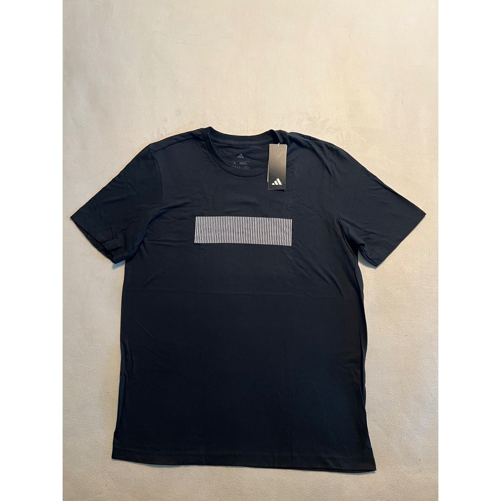Adidas Mens Prem Print T-Shirt Black Graphic Crewneck JW0087 Medium NWT